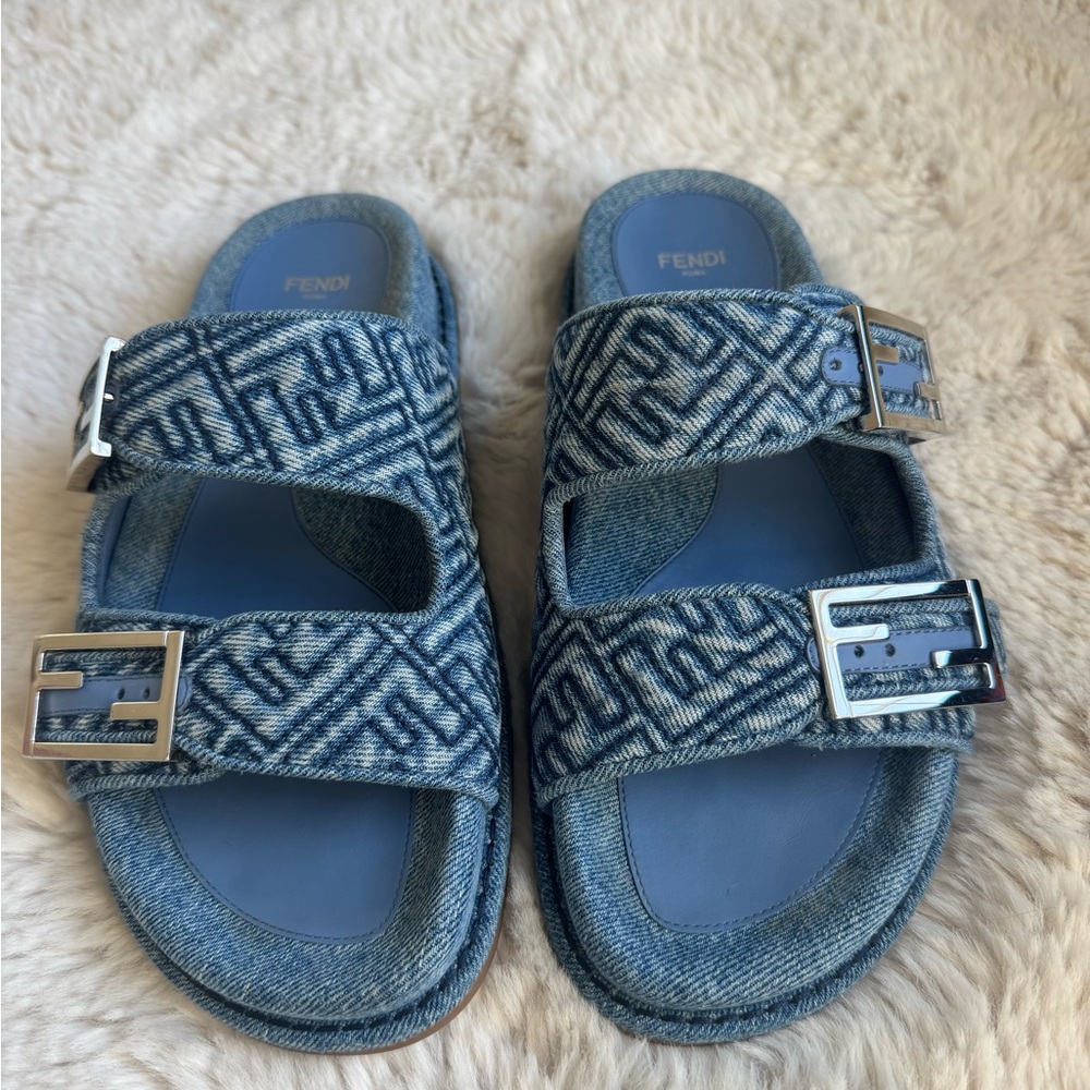 Fendi women’s Denim Blue Sandals